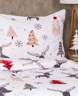 4Home Povlečení Cute reindeer mikroflanel, 140 x 220 cm, 70 x 90 cm