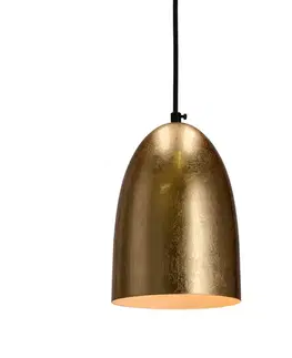 Závěsná lampa Icaro černá 1X40W E27 zlaté stínidlo