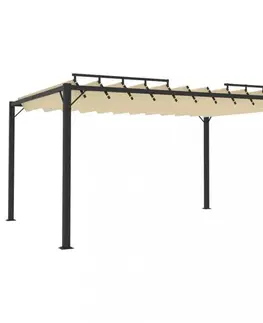 Pergola s lamelovou střechou 3 x 4 m hliník / látka Dekorhome
