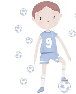 Bayo Samolepka na zeď Fotbalista, modrá