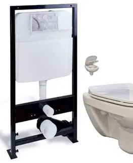 PRIM předstěnový instalační systém bez tlačítka + WC bez oplachového kruhu Edge + SEDÁTKO PRIM_20/0026 X EG1