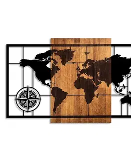 Dekorativní dřevěný doplněk na zeď World Map 1-L