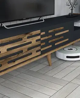 TV stěna / Sestava pod TV Valensiya - Walnut, Anthracite