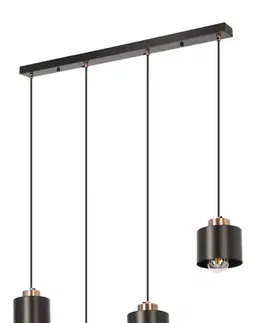 Závěsná lampa černá 4xE27 Olena