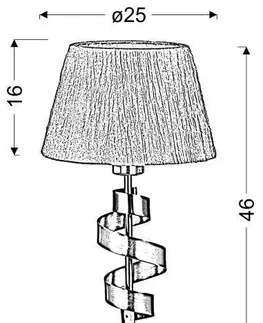 Stolní lampa chrom/stříbrná stuha Denis