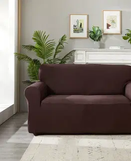 4Home Napínací potah na dvojkřeslo Magic clean tmavě hnědá, 145 - 185 cm
