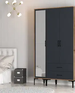 Šatní skříň Kumsal RT - Walnut, Anthracite