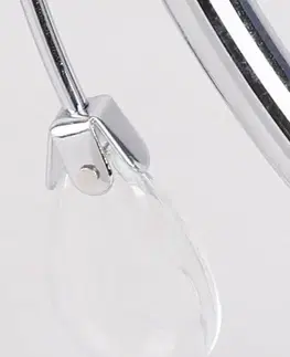 Stropní svítidlo chrom 3x40W bílé stínidlo s krystaly Simpli