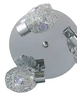Zlatá stropní lampa 3X40W G9 chromově fialová