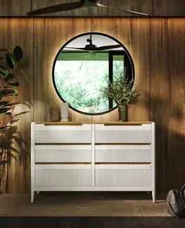 Estila Luxusní moderní obdélníková komoda Tallin se šesti zásuvkami s vertikálním vroubkováním 134 cm