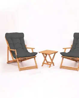 Garden Table & Chairs Set (3 Pieces) My007 - Grey