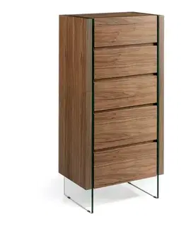 Estila Moderní luxusní vysoká komoda Vita Naturale ze dřeva hnědá 119cm