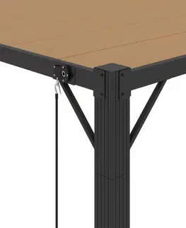 Pergola s lamelovou střechou 3 x 4 m hliník / látka Dekorhome