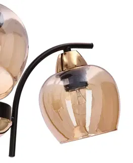 Závěsná lampa MERRA černá 3x40W E27 jantarové stínidlo