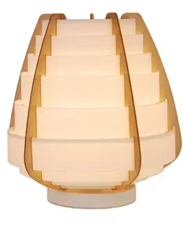Stolní lampa béžová dřevo+plast Nagoja Ledea