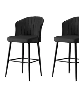 Sada barových židlí Rubi Black and Black, 2 ks, 2 ks