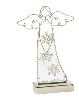 Vánoční dekorace Skleněný anděl, 30 cm