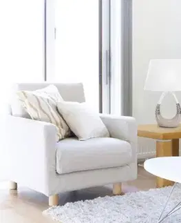 Béžovobílá keramická studijní lampa Romano