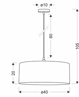 Závěsná lampa SHANTI černá 1x40 E27 stínidlo vřes