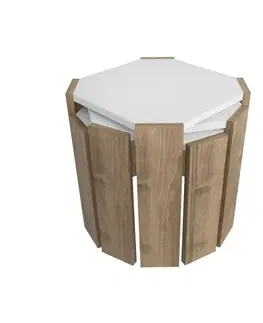 Konferenční stolek Lori - White, Walnut