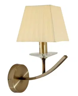 Patinovaná nástěnná lampa + organzové stínidlo 40W E14 Valencia
