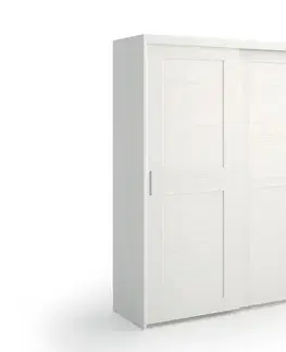 Estila Klasická luxusní vysoká šatní skříň Lyon se dvěma posuvnými dvířky masivního borovicového dřeva 240cm