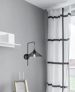 Černá kovová nástěnná lampa E27 Kiruna Ledea