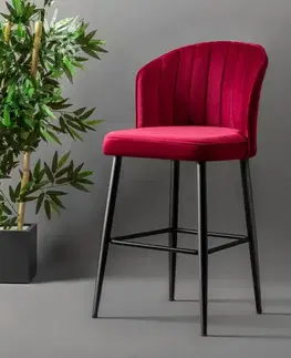 Sada barových židlí Rubi Claret Red and Black, 2 ks, 2 ks