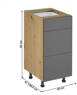 Spodní skříňka LANGEN D40S3 - PUSH OPEN Tempo Kondela