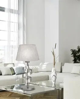 Stolní lampa chrom/stříbrná stuha Denis