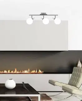 Stropní lampa Ghost saténová, 3x40W, stínidlo G9, bílá