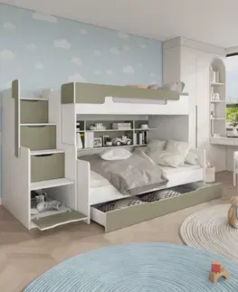 ArtBed Dětská patrová postel s roštem HARRY | eukalypt 120 x 200 cm