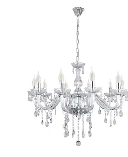 Závěsná lampa Cristallo chrom 10x40W E14 transparentní