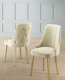Sada židlí (2 kusy) Newa - Cream, Gold