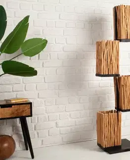 Estila Koloniální vysoká stojací lampa Euphoria z naplaveného dřeva 154cm