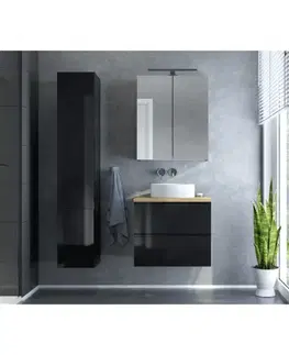 ArtDef Vysoká skříňka do koupelny MODUS BLACK C30