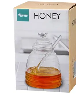 4Home Skleněná dóza na med Honey