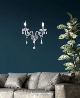 Nástěnná lampa Cristallo 2x40W E14 průhledná