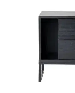 Noční stolek Glimmer - Wood Black, Black