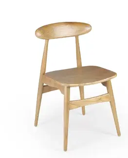 Estila Designová skandinávská jídelní židle Sika z masivního dřeva ve světle hnědé barvě 80 cm