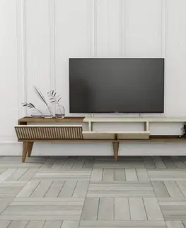 TV stolek Milan - Walnut, Travertine