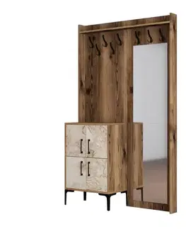 Předsíňová stěna Berlin BC - Walnut, White Marble