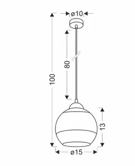 Závěsná lampa Contessa Černá 1X40 E27 Zlaté stínidlo