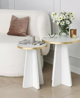 Sada konferenčních stolků Mushroom Gold and White, 2 ks
