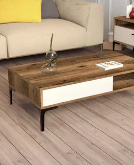 Konferenční stolek Istanbul - Walnut, Cream