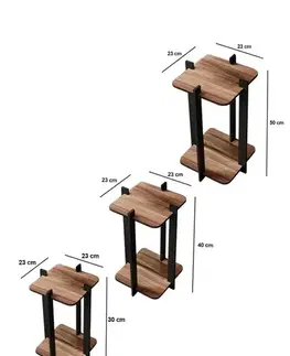 Wooden Plant Stand Flower Desk Square - Walnut