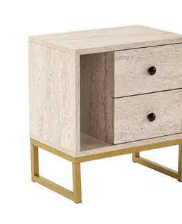 Noční stolek Glimmer Travertine