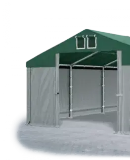 Skladový stan 5x10x2,5m střecha PVC 560g/m2 boky PVC 500g/m2 konstrukce ZIMA PLUS Zelená Šedá Šedá
