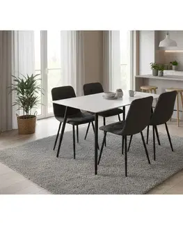 Jídelní židle SOFFIA šedý manšestr, 4 ks