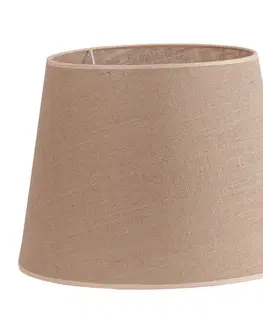 Estila Designové textilní kulaté stínítko Semiconica Marron v béžové barvě s výrazným tkaním 30 cm